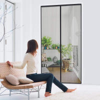 Mosquitera Magnética para Puerta | Cortina Antimosquitos con Imanes muy Silenciosa | Fabricada con Poliester Resistente | Instalación Fácil sin Herramientas | Dimensiones: 210x90x1 cm | Puertas de salón, dormitorio, cocina, correderas | RevolutionLine - details 0