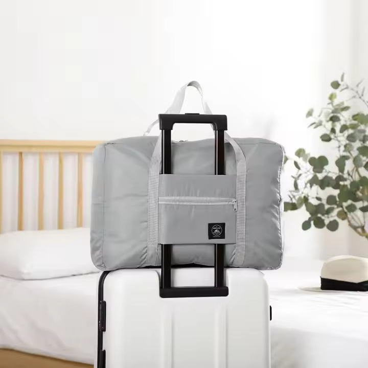 Bolsa de lona de viaje plegable para mujer y niña, bolsa de transporte ligera de gran capacidad para viajes de fin de semana - 1