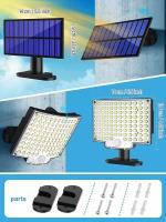 Lámpara De Pared Solar Con Control Remoto Y Sensor De Movimiento 160 LEDs Impermeable Para Iluminación Del Jardín Garage Y Atrás Del Patio - details 25