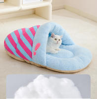 Cama De Gato Confortable De Peluche Cálida Todas Las Estaciones Tunnel Semi-Abierto Bag De Sueño Domo Para Perro/Cat House - details 4