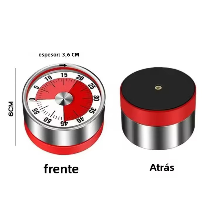 Nuevo Timer De Cocina De Acero Inoxidable Con Alarma Visual Y Magnético 60 Minutos Timer De Cocina Con Alarma Fuerte Y Magnética - 1