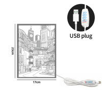 Lámpara De Noche LED Anime Vistas De Ciudad Bonitas Con Pintura HD Fosa Estrecha USB Con Enchufe Dimmer Decoración Romántica Para El Hogar - details 6