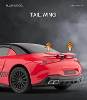Coche De Deportes Mercedes-Benz SL63 Escala 1:24 Modelo De Aleación Con Sonido Y Luz Vehículo De Colección Para Niños Material Metálico Sin Batería - details 9