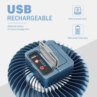 Ventilador portatil silencioso con LED camping lantern lampara luz USB bateria recargable camping accesorios - details 0