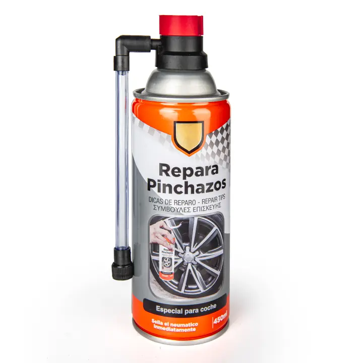 NQT Kit Repara Pinchazos Especial para Coche 450ml Sella el Neumatico Inmediatamente - Sellador Emergencia para Reparar Ruedas - 1