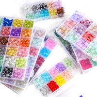 Kit De Hacer Pulseras Con Cuentas De Cristal 480Pcs 24 Colores 8mm Vidrio Redondo Para Principiantes Kit De Joyería - details 0