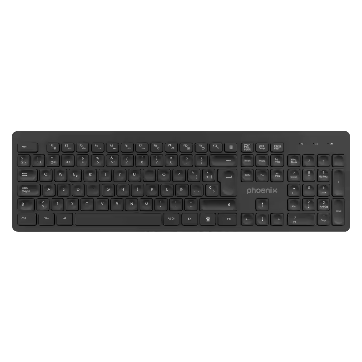 Teclado inalambrico qwerty phoenix k200 negro delgado - 1