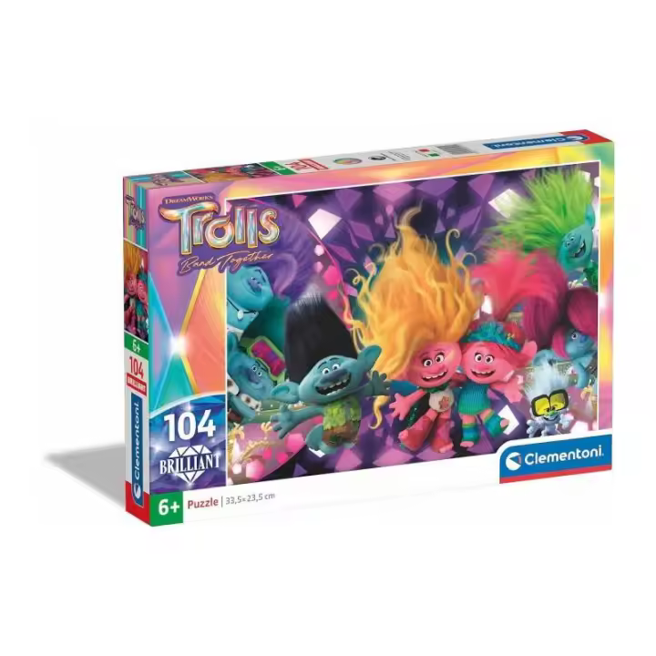PUZZLE 104 PIEZAS TROLLS BAND TOGETHER DE CLEMENTONI - 1