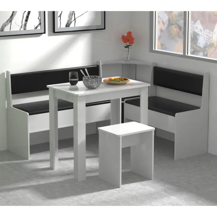 Banco de esquina Juego de comedor Banco Mesa Taburetes Esal Mini Banco de esquina Juego de comedor Banco Mesa Taburetes Esal Mini - 1
