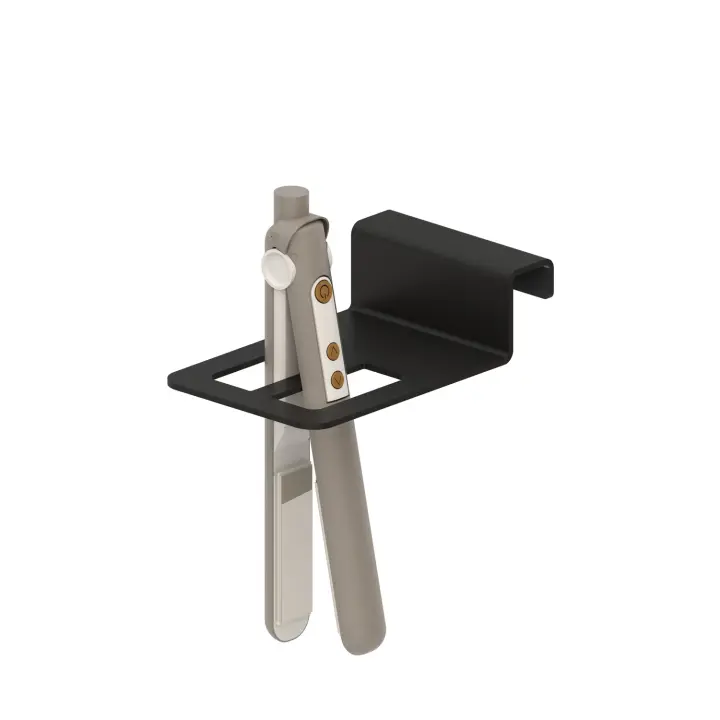 INMACOLATTA - VULCANO -  PORTA PLANCHA DE PELO DE COLGAR EN MUEBLE NEGRO - 1