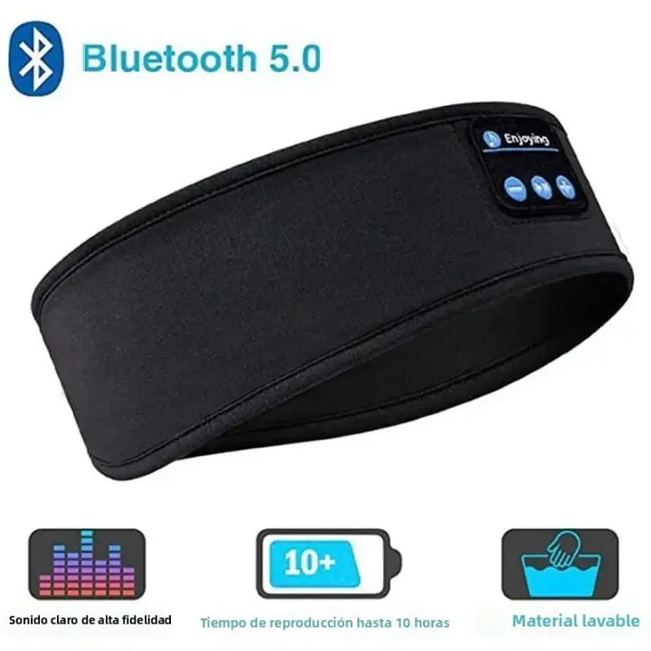 Cinco Pares De Auriculares Bluetooth Inalámbricos Deportivos Y Sombrilla De Ojos Con Cinta Elástica Para Dormir Headband De Música - 1