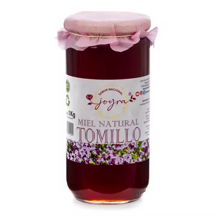 ARTE SABOR Miel 100% natural, pura, cruda, de Tomillo. Tarro de cristal de 1000gr 8x8x17 Cm. - 1