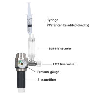 Generador De CO2 Para Acuario 1L 2L Sistema De Generador De Cilindro CO2 Inyección De Agua En Acero Inoxidable Con Medidor De Burbujas Para Plantas Acuáticas - details 3