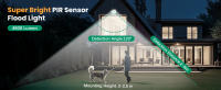 Aigostar 50W Foco LED Exterior con Sensor Movimiento PIR,2 piezas,4600LM Super Brillo Proyector LED, IP65 Impermeable,Blanco Natural 4000K,Luz de Seguridad para Interior,Jardín,Patio,Garaje - details 3