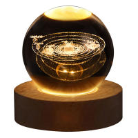 Lámpara De Cristal 3D Con Proyecciones De Galaxia Y Planetas Luz Nocturna USB Para Atmosfera Acogedora Ball De Plasma - details 14