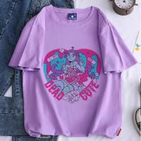 Camiseta Kawaii De Mujer Estampado De Dibujos Animados Rosa Harajuku Aesthetic Moda Coreana Y2k Casual Manga Corta O-Neck - details 5