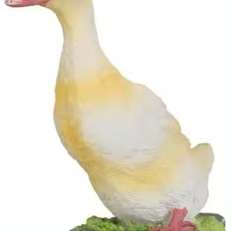 Figura de pato pintada a mano, decoración de jardín, estatua de escultura de pato impermeable al aire libre para casas de jardín con tamaño mediano lindo y vívido (blanco) - 1
