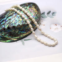 Perlas De Agua Dulce Naturales Blancas En Forma De Arroz Para Joyería DIY Collar Y Pulsera Para Mujeres Beads De Nivel a - details 2
