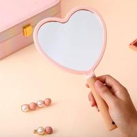 2PCS Espejo de Mano para maquillaje, Pequeño Espejo de mano de Madera portátil Espejo de tocador de viaje para helbres y Mujeres - details 0