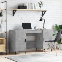 vidaXL Escritorio madera de ingeniería 140x50x75 cm en color Blanco/Gris sonoma/Gris hormigón y más | estructura resistente ideal para salón dormitorio o estudio - details 2