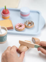 Juego De Cocina Desayuno Para Niños Simulación Set De Desayuno Occidental Juego De Bloques De Construcción Material De Madera - details 6