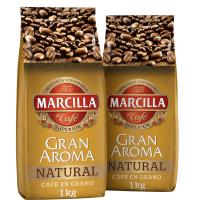 Café Marcilla Gran Aroma Natural en Grano 1KG - PACK 2 UNIDADES - QUMIR - details 0