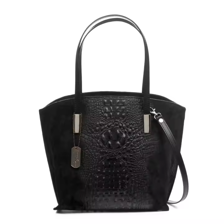 FIRENZE ARTEGIANI Ada bolso tote mujer. Piel auténtica Gamuza grabado cocodrilo. Fabricado en Italia 41x17x29 Cm. - 1