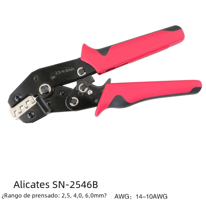 Juego De Acríclines Para Conectores De Cable Eléctrico Herramientas De Crimpado Para Energía Solar 2546B Mini Pliers De Acero Al Carbono - 1