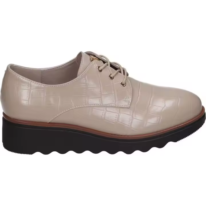 NATURE | Zapatos de Piel Nature Cipres 01 para Mujer – Zapatos Oxford en Color Beige – Zapato de Cuña con Cordones – De piel – Cuña Baja – Alta Calidad – Cómodos – Versátiles - 1