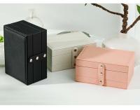Caja De Almacenamiento De Joyas De Cuero PU Portátil Gran Capacidad Para Viaje Organizador De Joyas Con Mostrador a Prueba De Polvo Para Collares Pendientes Y Anillos - details 6