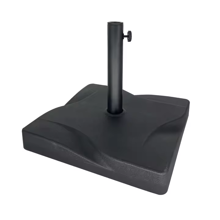 GREATOOL Base de Sombrilla de Jardín 20KG Apta para Distintos Diámetros de Poste Φ35mm, Φ38mm, Φ48mm Rellena con Cemento Estable Ruedas Incorporadas Negro - 1