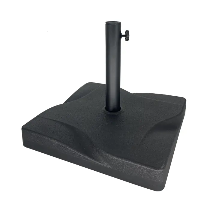 GREATOOL Base de Sombrilla de Jardín 20KG Apta para Distintos Diámetros de Poste Φ35mm, Φ38mm, Φ48mm Rellena con Cemento Estable Ruedas Incorporadas Negro - 1