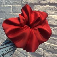Nuevas Fashion Scrunchies De Seda Para Mujeres Y Niñas Color Sólido Cinta Elástica Para El Cabello Accesorios De Cabello De Tamaño Oversize - details 9
