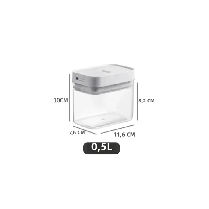 Caja De Almacenamiento De Pasta Transparente Plástico Sellado Contenedor De Arroz Húmedo Práctico Juego De Alimentos Para La Cocina - 1