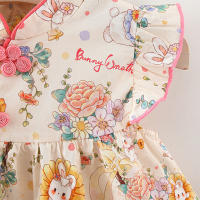 Vestido De Verano Para Bebés Niñas Estilo Cheongsam Con Patrón De Rabia Y Flores Manga Corta Princesa Dulce Vestido De Cumpleaños Parte - details 5