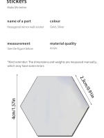 Pegatinas De Espejo Acrílico Hexagonal 12pcs Decoración De Pared Cristal Estereoscópico Para El Hogar Adhesivos De Espejo - details 2