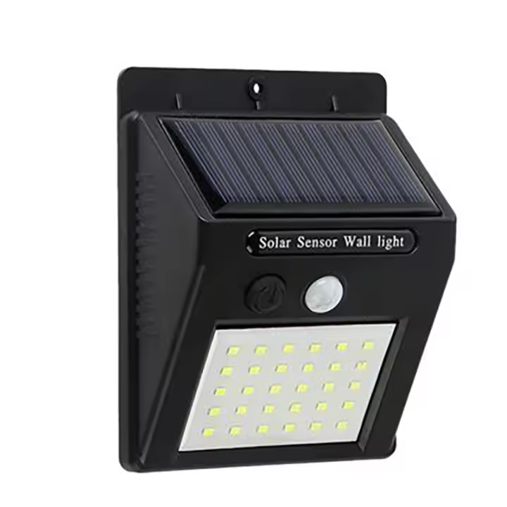 Elbat Aplique Led Solar - 30LM - Luz Fria 6500K - Sensor de Movimiento - Bateria 1200mAh - 1