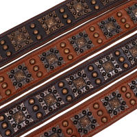 Collar De Cuero Genuino Para Perros Medianos Y Grandes Con Espinas Ajustable Para Pitbull Bulldog Collar De Mascota Con Colgante Para Todas Las Estaciones - details 6