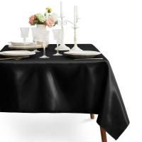 Mantel Rectangular De Seda Negra Para Bodas Y Fiestas Cubierta De Mesa Para Restaurantes Y Banquetes Decoración Hogareña - details 3