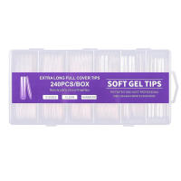 240Pcs Uñas Postizas Cuadradas Extra Largas Y Claras Para Uñas De Acrílico Profesionales Uñas De Acrílico Tapered XXL Uñas Postizas Rectas - details 7