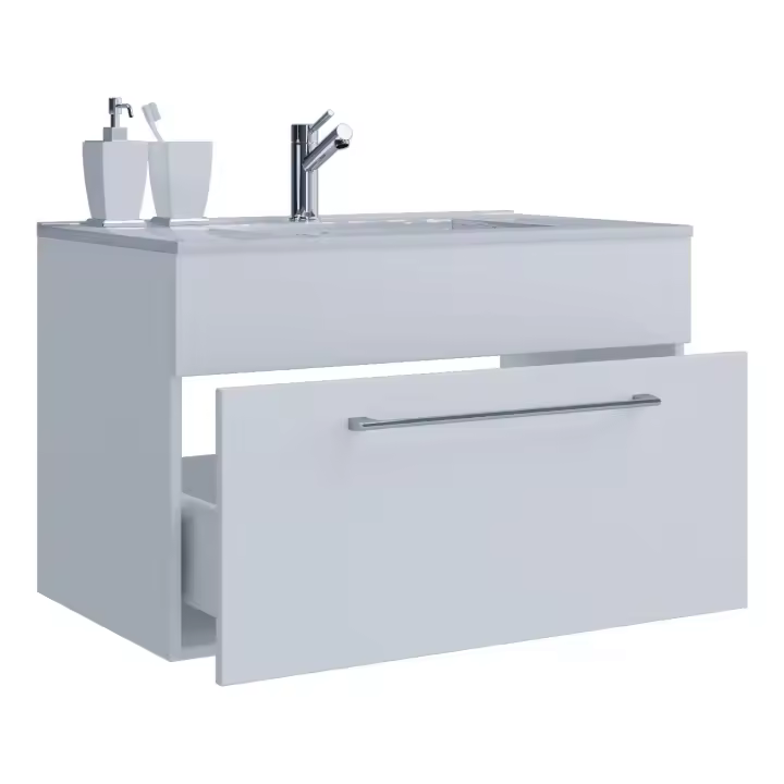 Lavabo de 2 piezas Conjunto de muebles de baño Lavabo Badinos 1 cajón Lavabo de 2 piezas Conjunto de muebles de baño Lavabo Badinos 1 cajón - 1