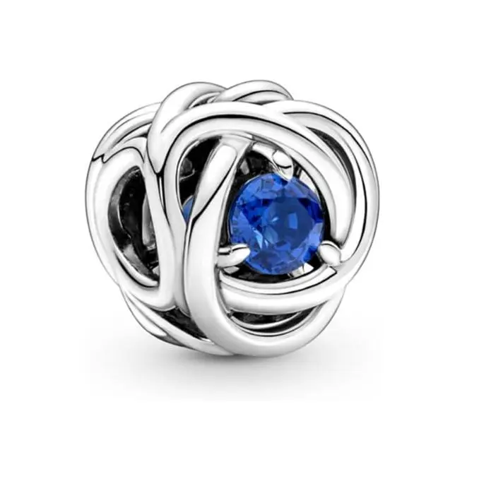 PANDORA Moments Dije de Plata de Lei con diseño de Círculo DE LA Eternidad con conciritas cúbicos, Comes con embalaje de Caja De Regno original. - 1