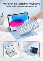 10th case de la generación de Ipad con el teclado y El Ratón combinados, cubierta protectora giratoria 360 with El Tenedor del Escritorio, Ratón desmontable inalámbrico Del - details 2