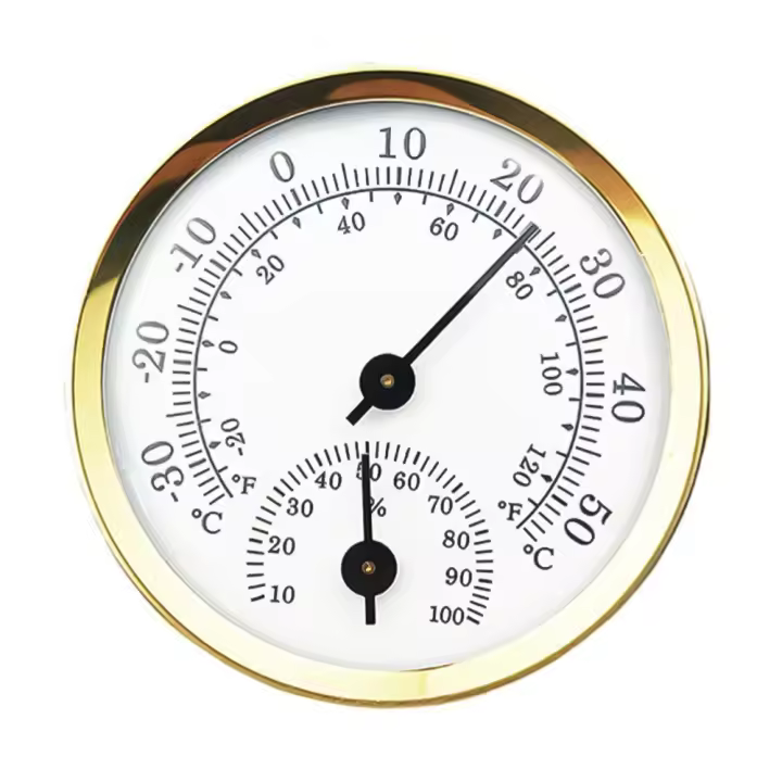 Mini Termómetro-Higrómetro Analógico Medidor De Temperatura Y Humedad Para Interior Sin Batería Diámetro 58MM Aideepen - 1