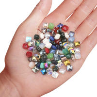 50Pcs Cuentas De Cristal Austriaco 6mm Forma Cubica Plana Para DIY Joyería Pulseras Y Aretes Accesorios De Cuentas De Vidrio - details 2