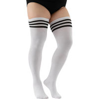 Medias Largas De Pierna Para Mujer Talla Grande Con Estampado Rayado Antideslizantes Para Halloween Accesorio De Costura - details 23