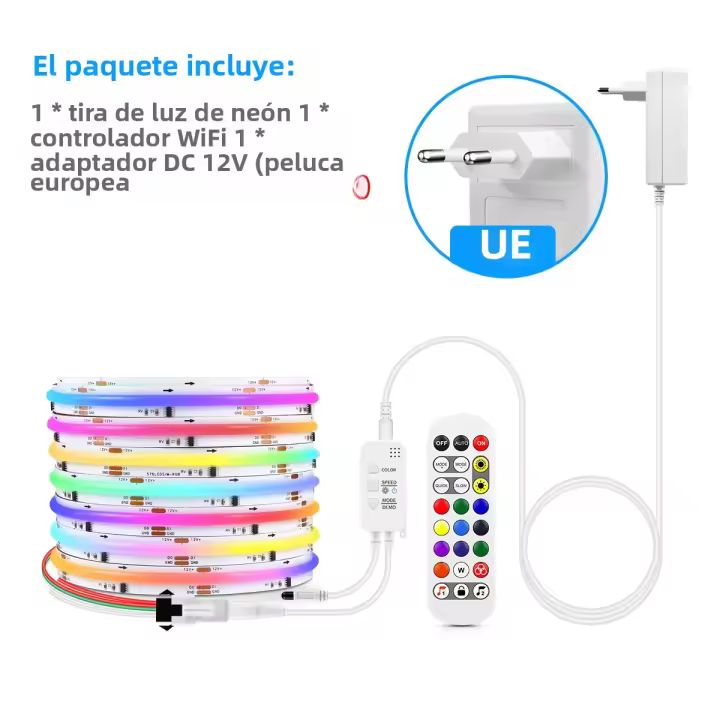 Tira De Luces LED COB RGBIC Inteligente WiFi Tuya 12V WS2811 Para Decoración De Habitaciones Dormitorio Gamero Pared Cuerda De Iluminación - 1