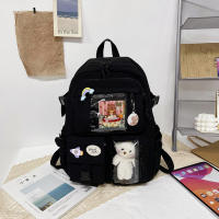 Mochila Kawaii Aesthetic Para Mujer Estudiante Con Accesorios Lindos Bolsa Escolar Japonesa Coreana Rucksack De Nylon Para Adolescentes - details 12