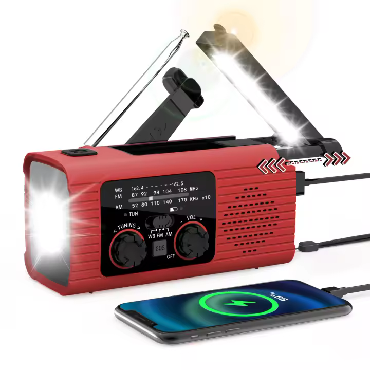 Radio portátil de Banda completa antidesastres emergencia manual multicuonal Radio Solar
Máquina FM - 1