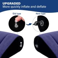 Almohada Inflable De Silicona Con Recubrimiento De PVC Azul Y Negro Triángulo Cilindro Colchón Suave Para Soporte De Cabeza Y Espalda - details 0